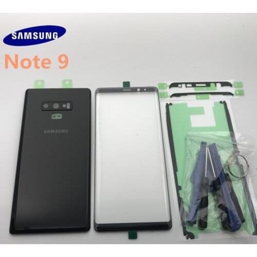 Original Back Glass Cover Rear Battery Cover Door with Camera lens+Touch Screen Front Glass For Samsung Galaxy NOTE 9 N960 N960F