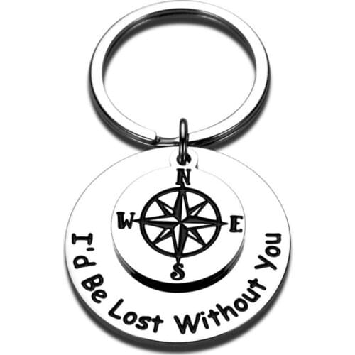 Couple Key Chains Gifts for Her I'd Be Lost Without You Keychain for Wife From Husband Valentines Day Anniversary Key Ring Gifts