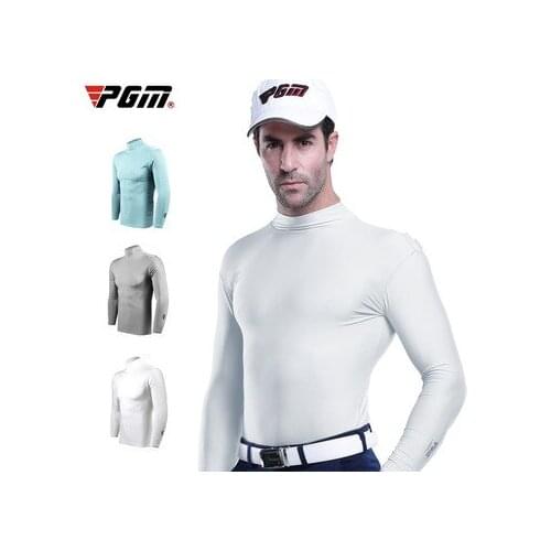 PGM golf Long Sleeve Anti-UV t-shirt mens high elastic ICE Lycra breathable golf apparel mens golf tshirts sportswear