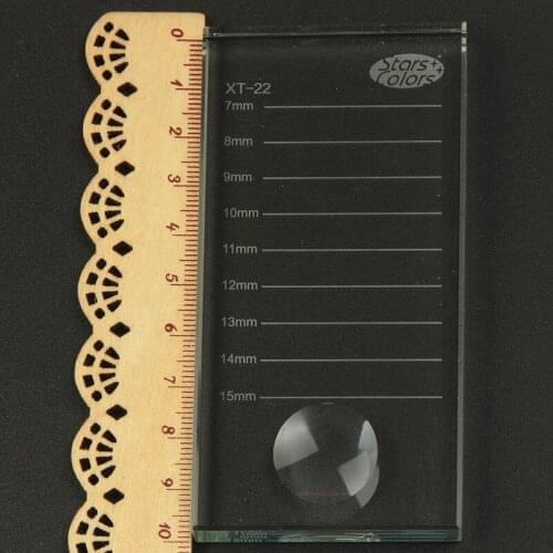 1pc 2 in 1 False Eyelash Stand Pallet Pad with Scale Crystal Glass Eyelash Extension Glue Tray Holder Beauty Makeup Tool