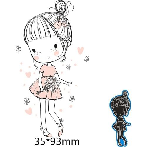 35*93mm LITTLE GIRL Metal Cutting Dies and Stamps Stencil for DIY Scrapbooking Photo Album Embossing Paper Card