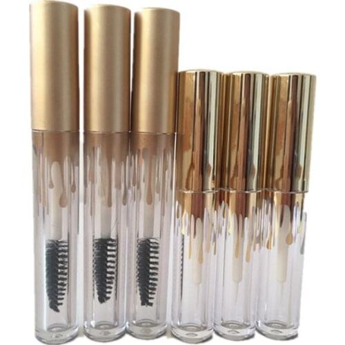 100pcs 2.5ml 4ml Empty Lip Gloss Tubes, DIY Clear Mascara Tubes with Gold Cap,Cosmetic Eyeliner Refillable Containers