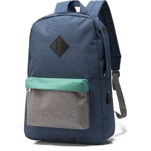 Functional man bag rechargeable USB backpack 600D wear-resistant schoolbags anti-theft campus college student bagpack travel bag