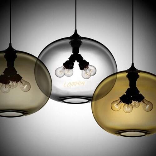 DIY Glass Ball Shade Pendant light lamps LED Edison Bulb bar restaurant Ac 90-260v Vintage Country Style Lighting fixtures new