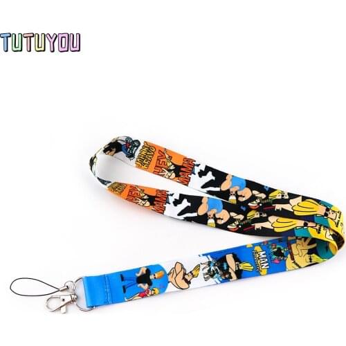 PC2879 Funny Strong Man Phone Lanyard Anime Lovers Key Chain Lanyard Neck Strap For USB Badge Holder DIY Hang Rope