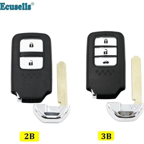 2/3 Button Replacement Blank Smart Card Remote Key Shell For Honda Jazz Civic Accord with Uncut HON66 Insert Key
