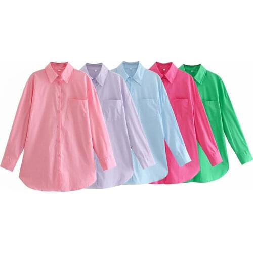 Nlzgmsj Za Women 2021 100% Cotton Chic Green Autumn Shirts Single Button Casual Blouses Long Sleeve Elegant Mujer Tops 202108