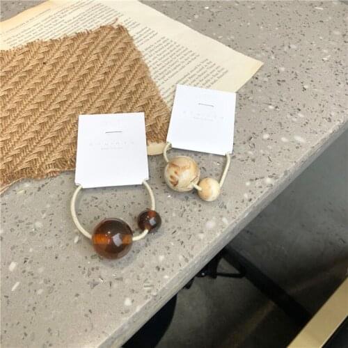 Vintage Beads Hair Ring for Women Fashion Geometric Round Hair Ties Girl Headdress