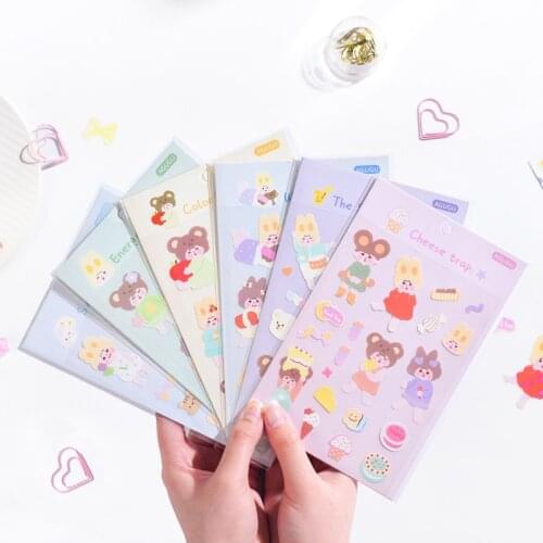 1pcs Kawaii Cartoon Girl Series Sticker DIY Hand Account Album Notebook Mobile Phone Decoration Material Sealing Sticker