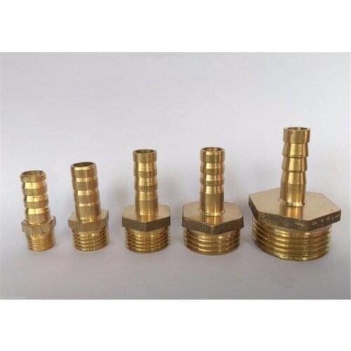 10pcs Tube I/D 12mm To 1/8" 1/4" 3/8" 1/2" Brass Male Barb Hose Air Hose Fittings Joiner Water Tube Connector