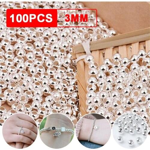 100pcs DIY Supplies Round Balls Jewelry Making Beads Jewelry Making Findings For Making Stunning Bracelets Accessories