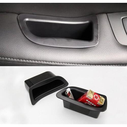 2Pcs/set Black Front Door Handle Storage Box Container Holder Tray Car Accessories for Volvo V40 V40CC