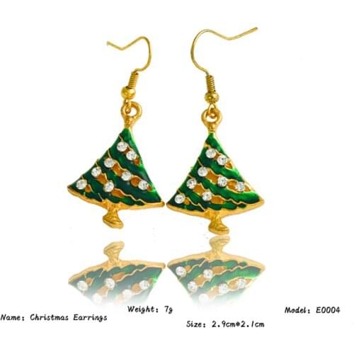 2019 Hot Christmas Tree Earrings for Women Drop Crystal Earings Pending Brinocs Gold Pendenties Party Gifts Jewelry Accessories