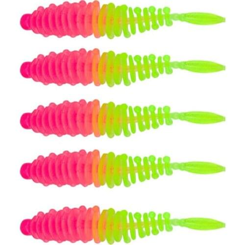 5PCS Needle Tail Soft Fishing Artificial Lure 5.5cm 1.2g Qingwu Insect Luya Bait Threaded