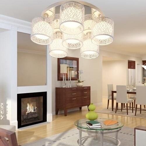 A1 LED crystal ceiling lamp living room lamp round bedroom lighting dining room dining room three lamps v