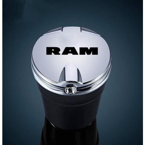 1 PCS Car Ashtray LED night light lamp with RAM For Dodge Ram 1500 2500 3500 Accessories car styling cover personality ashtray