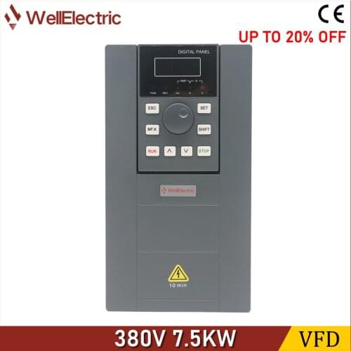 VFD Inverter 1.5KW/2.2KW/3.7KW/5.5KW/7.5KW 380V V/F control for Motor Speed Control Frequency Inverter