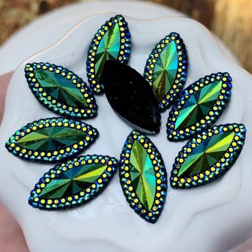 DIY 10*20mm 90pcs Horse Eye Resin Rhinestone Flatback Gems Strass Crystal Stones For Dress Crafts Decorations HY901