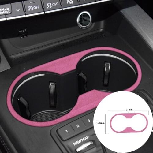 For Audi A4L 2017+ Alcantara Suede Wrapping Car Water Cup Storage Box Panel Strip Covers Trim Stickers Internal Accessories