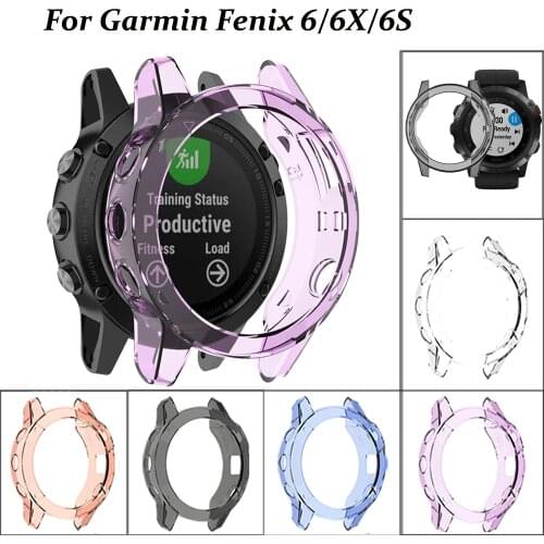 For Garmin Fenix 6 6s 6x Pro TPU Watch Case Cover Smart Bracelet Protective Frame Shell Replacement Shockproof Clear Watch Cases