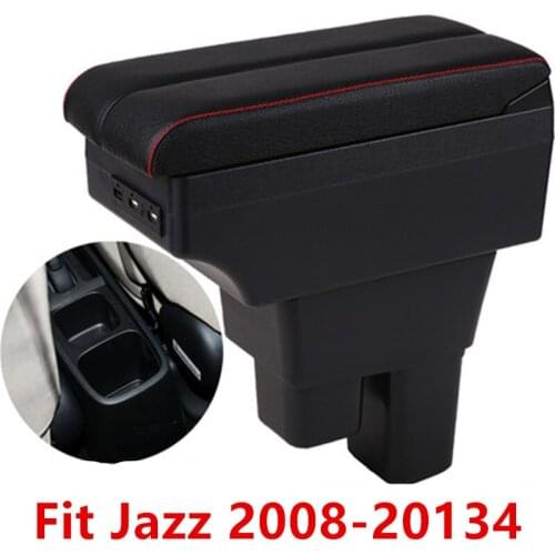 For Honda Fit Jazz armrest box 2008-2014 entral Store content box with USB interface