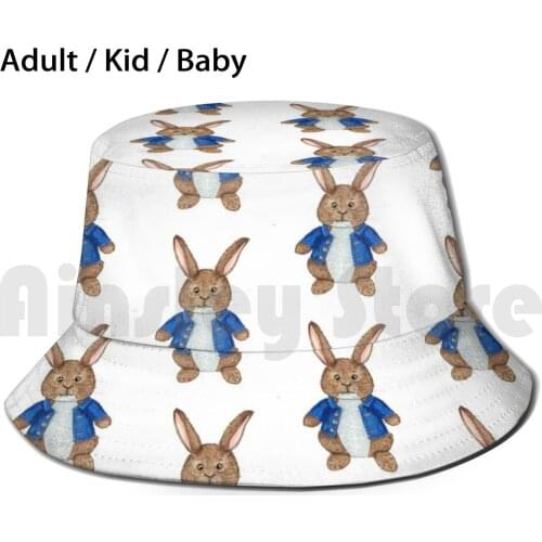 Bunny Rabbit Print Sun Hat Foldable UV Protection Bunny Rabbit Toy Cute Animal Small Bunny Rabbit Peter