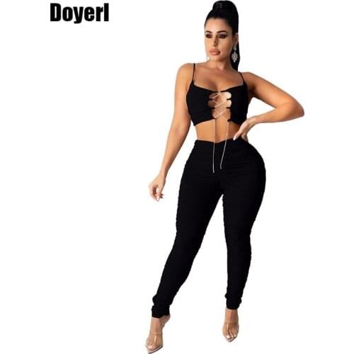 Summer Sexy Two Piece Set Women Bodycon 2 Piece Party Club Birthday Outfits for Women Crop Top Ruched Pants Set Co Ord Set Women