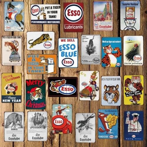 [ Mike86 ] BLUE PUT A Tiger in Your Tank Motor Oil Tin Sign Vintage Home Pub Bar metal wall art Poster Art 20*30 CM FG-506