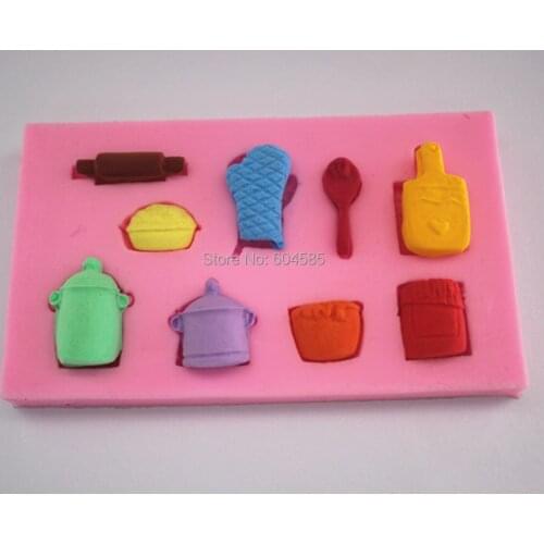Cartoon tableware fondant cake molds soap chocolate mould for the kitchen baking FM107