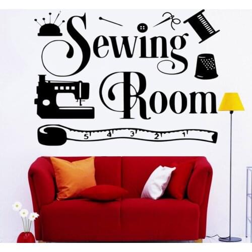 Sewing Room Wall Decal Tailor Tools Vinyl Wall Stickers Home Decoration For Clothing Atelier Store Window Wall Murals Z396