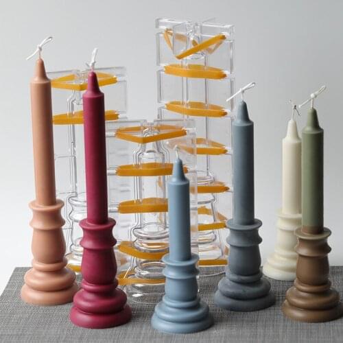 New Candlestick Shape Candle Mold for Candle Making DIY Handmade Candle Gifts Christmas New Year Home Decoration