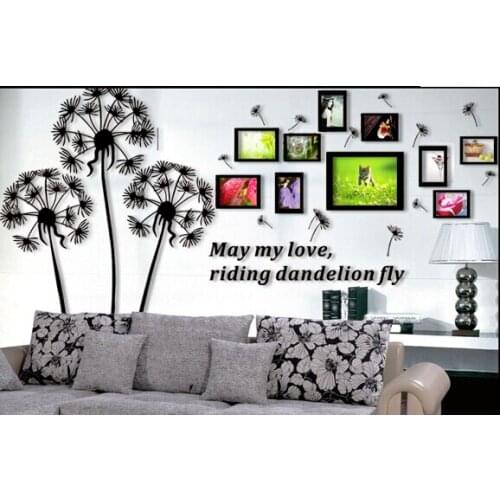 Dandelion photo frame 3d crystal acrylic three-dimensional wall stickers Entranceway sofa wall DIY wall stickers