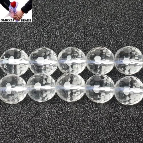 OMH Wholesale JD165 4 6 8 10 12mm Jewelry DIY Making Bracelet Necklace Natural 5A White Crystal Loose Spacer Faceted Round Beads