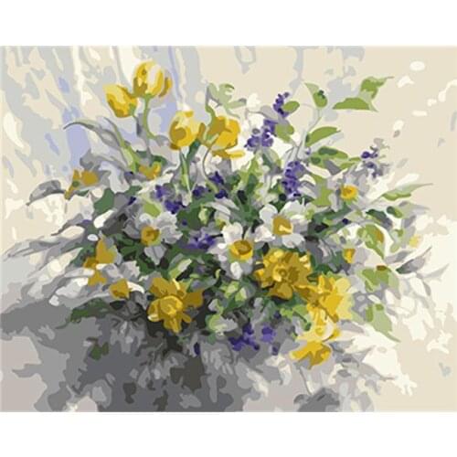 PAINTBOY Flower Framed Pictures DIY Painting By Numbers Acrylic Painting On Canvas Wall Art For Living Room Home Decor