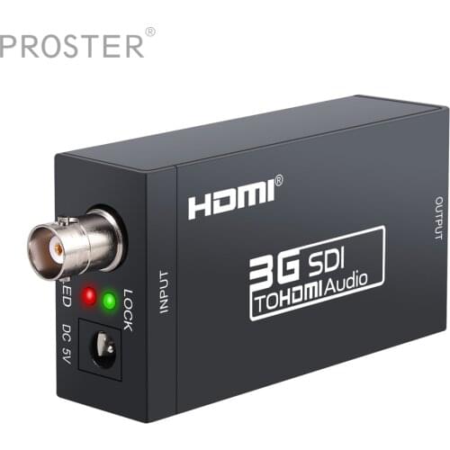 Proster SDI to HDMI Converter Adapter,1080P SDI to HDTV Audio Converter for SD-SDI, HD-SDI and 3G-SDI signals DAC Converter