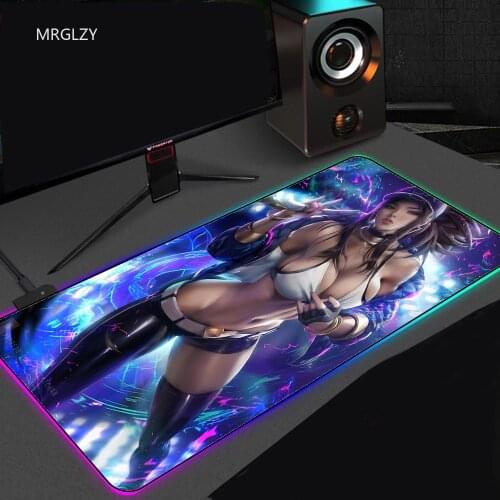 RGB Glow Cartoon Animation Sexy Mouse Keyboard Pad Precision Seaming Process Mouse Pad Office Gaming Computer Gamer Mousepad