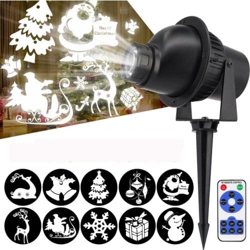 Christmas LED Rotating Projection Lamp Waterproof Lawn Landscape Light 3D Effect Festival Party Wedding Home Bedroom Decoration