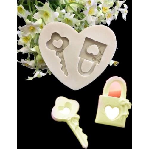 KLM key lock silicone mold DIY cake tool chocolate biscuit tool kitchen baking tool