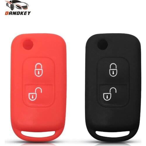 Dandkey Car-styling Silicone Rubber Key Case Fob 2 Buttons Protector Cover For Mercedes Benz E113 A C E S W168 W202 W203 Two