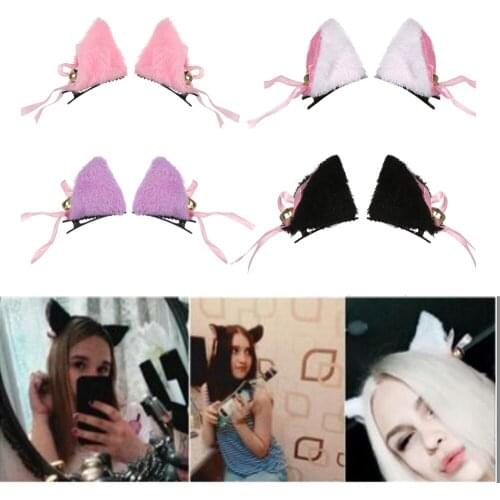 Lovely Plush Animal Ears Hairpins Lolita Sweet Fluffy Ear Cosplay Anime Hair Clips Party Costume Cat Ear Hair Accessories