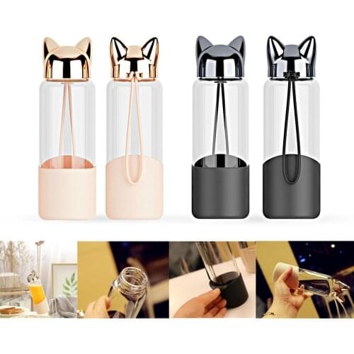 350ML Glass Water Bottle Cup Travelling Lovely Leak-Proof Insulated Mugs Home Office