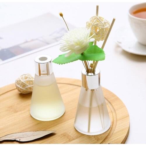50ml Glass Bottles Flower Fragrance Diffuser Rattan Essential Oil Air Freshener Aromatherapy Home Air Freshener Perfume Set