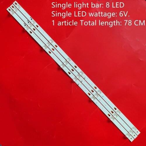 LED backlight strip 8 lamp for TCL 43"TV D43A810 L43F1B L43P1A-F 43HR330M08A2 V5 Shine0n 2D02636 DS-4C-LB4308-HR02J