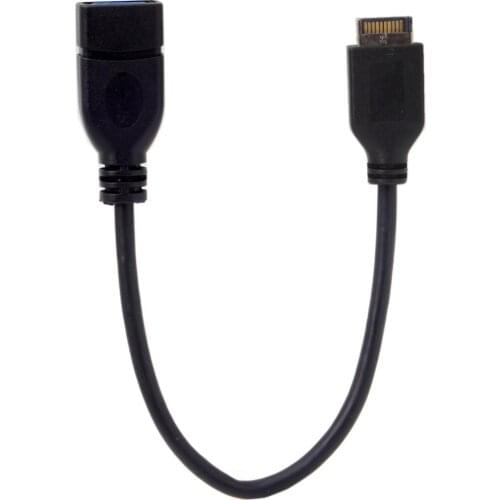 USB 3.0 Type-A Female to USB 3.1 Front Panel Header Extension Cable 20cm