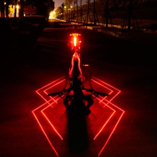 Folding Laser Bike Light Front Rear Safety Warning Bicycle Light USB Rechargeable Bike Tail Rear Light Waterproof Cycling Lamp