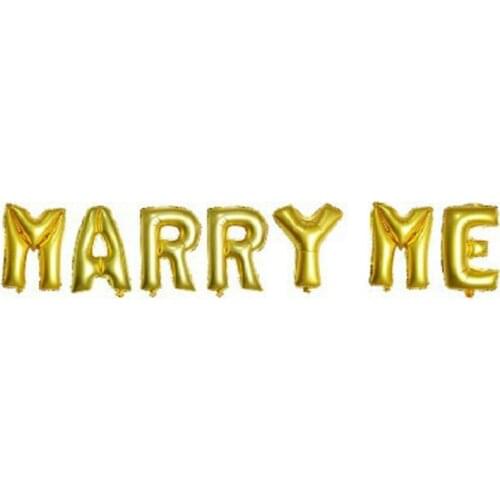 Gold Letters "MARRY ME" Foil Balloon Wedding Decoration Balloon Birthday New Year Event Party Supplies 16 inches 7ZSH050
