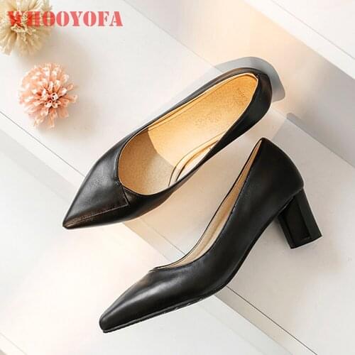 Brand New Fashion Black Beige Women Pumps Sweet High Block Heels Lady Party Shoes Plus Big Small Size 10 30 43 46 48