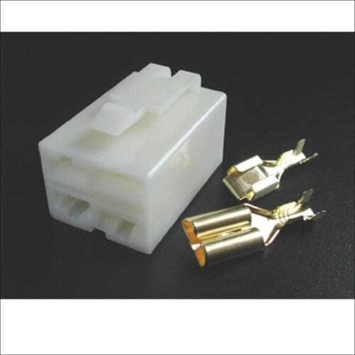 100SET Male female wire connector 4 pin connector terminal Plugs socket Fuse box Wire harness Soft Jacket DJ7041-6.3/7.8-21