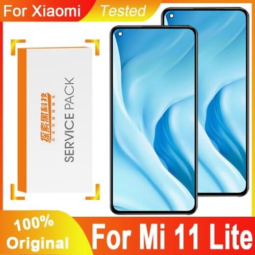 100% Original 6.26'' AMOLED Display For Xiaomi Mi 11 Lite M2101K9AG LCD Touch Screen Digitizer Assembly For Xiaomi Mi 11 Lite 5G