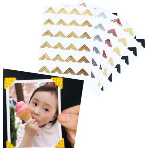 120 pcs/lot Vintage Corner kraft Paper Stickers for Photo Albums DIY retro sticker Frame decorations Scrapbooking (5 sheets)